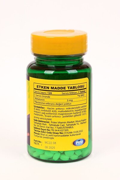 Vitapol Melatonin 3 Mg 120 Tablet Fast Dissolve Çilek Aromalı 2 Adet