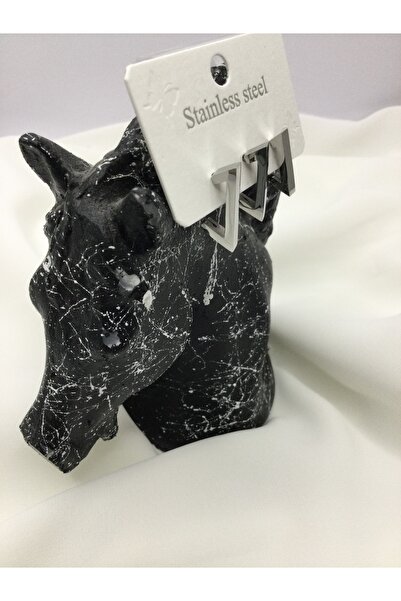 MOJO ACCESSORIES Üçgen Kesim Unisex 3'lü Çelik Küpe