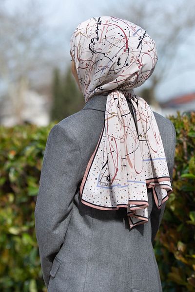 Vissona Γυναικεία Luxury Medina Silk Shawl Powder-9