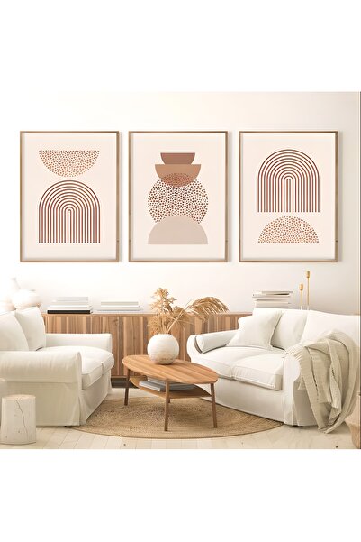 primero Bohem Tarz Doğal Ahşap Çerçeveli Duvar Dekoru Tablo