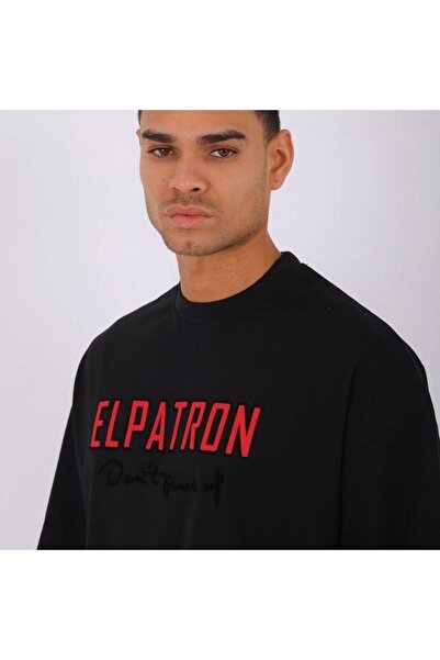 Benisengiydir Ανδρικό μπλουζάκι με λαιμόκοψη σε μαύρο χρώμα Elpatron με στάμπα