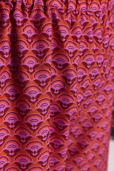 Trendyol Curve Multicolored Patterned Wide Leg Satin Woven Trousers TBBSS23AR00000