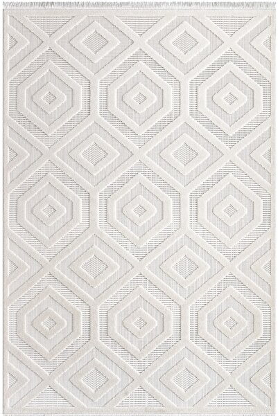 İpek Mekik Halı Almond 11404 Iskandinav Tarz Dokuma Modern Desenli Halı