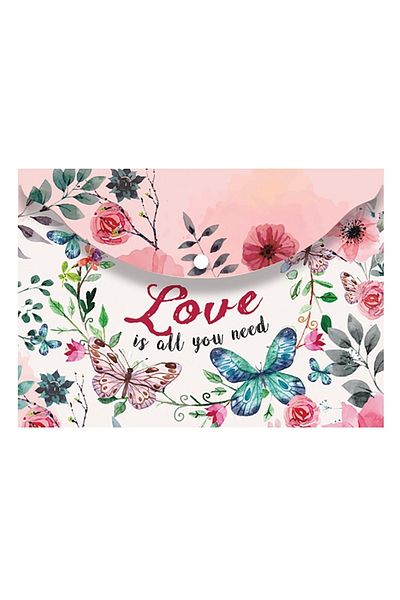 Noki A4 Patterned Snap File (love)