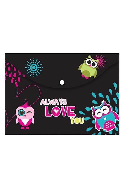 Noki A4 Patterned Snap File (love)