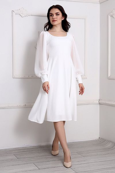 Moda MiraGül Round Neck Midi Dress