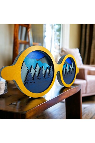 HippoDeco Ξύλινη ζωγραφική τοίχου ή διακόσμηση τραπεζιού σε σχήμα γυαλιού από...