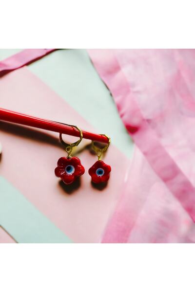 FASİON Handmade Flower Glass Earrings