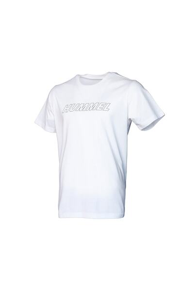 hummel T Te Callum Cotton T Shirt Erkek Günlük Tişört 911614-9001 Beyaz