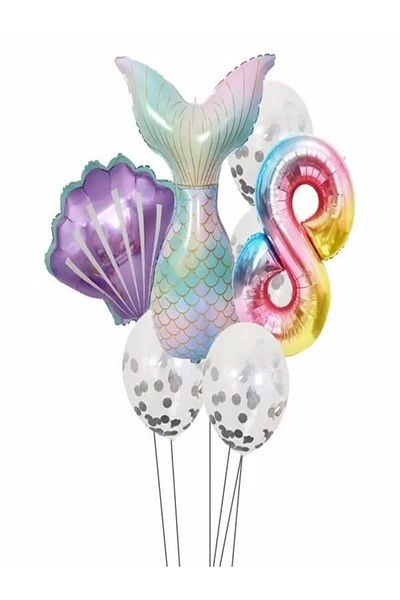 DÜVENCİ TİCARET Mermaid Tail Balloon Set