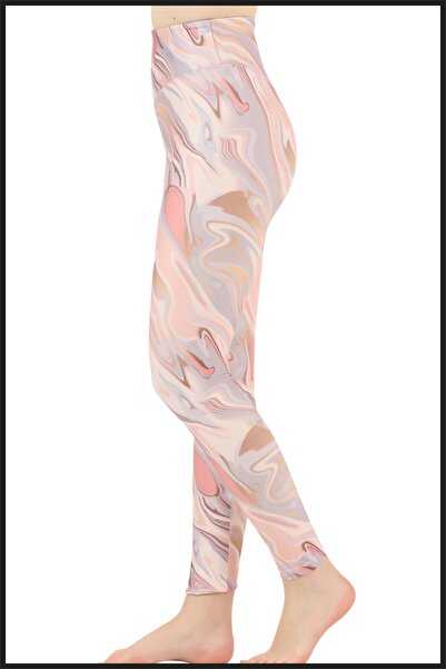 missmaral Women's Leggings High Waist Recovery Powder Colored Digital Printed Comfortable & Stylish Model