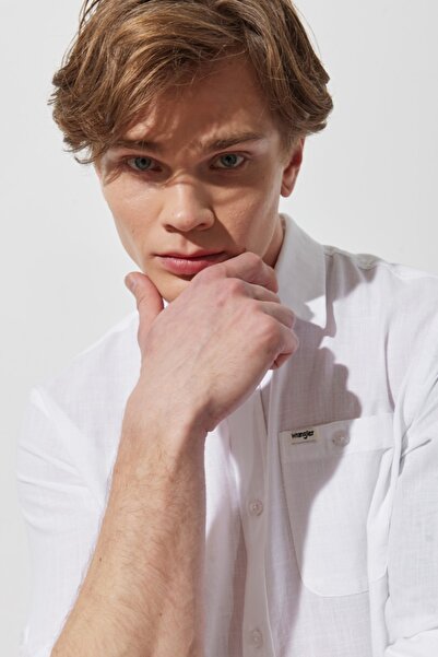 WRANGLER Regular Fit Normal Cut 100% Cotton Long Sleeve White Shirt