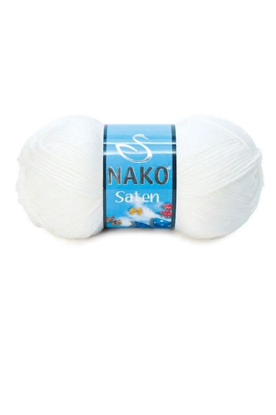 NAKO Satin 5-Piece Hand Knitting Rope White 208