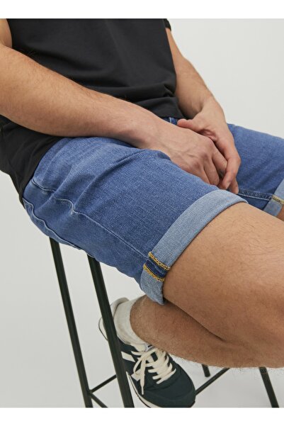 Jack & Jones Normal Mavi Erkek Denim Şort 12236113_jjırıck Jjevan Shorts Am 3