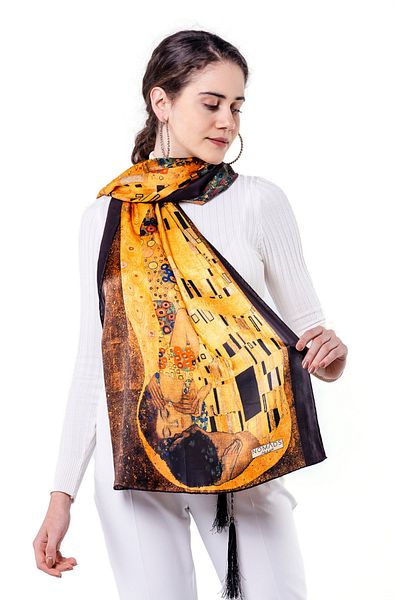 Nomads Felt Silk Scarf| Gustav Klimt The Kiss 55x180 cm| Nomads Felt