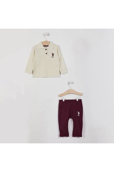 U.S. Polo Assn. Baza. Set de mâneci lungi Polo Assn 2 piese pentru fetiță Usb904