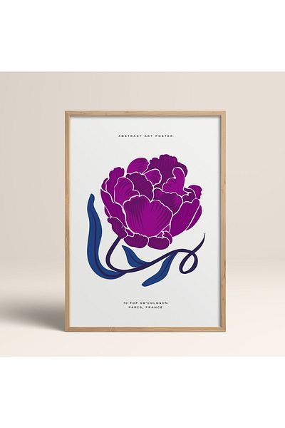 HOMEPACK Рамкирани цъфнали цветя Абстрактни цветя Модерно изкуство Картина
