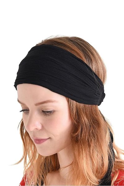 michaeller Black Parachute Bandana - Απλό μονόχρωμο, Βαμβακερό ύφασμα, Ελαστικό