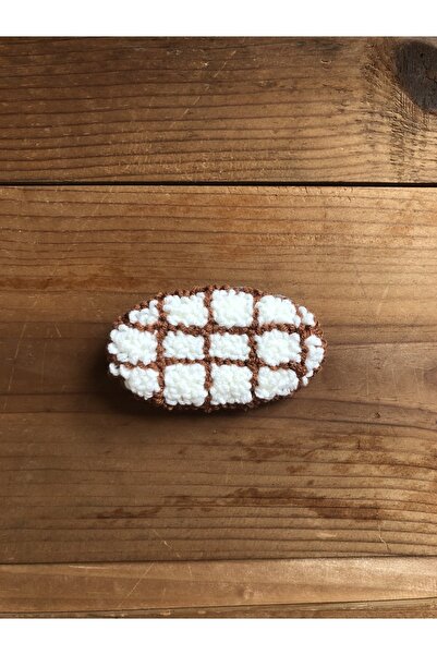 Volala Ручна робота Панч-вишивка Коричнево-біла картата шпилька для волосся