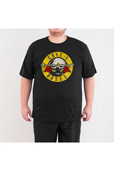 Bant Giyim Guns N' Roses 4xl - تي شيرت رجالي أسود مقاس كبير