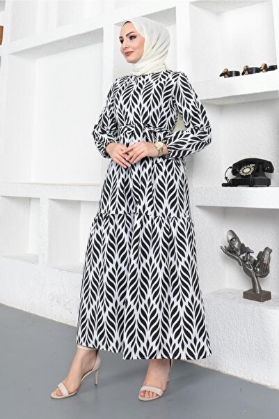 benguen Šaty hidžáb se vzorem 440 černé