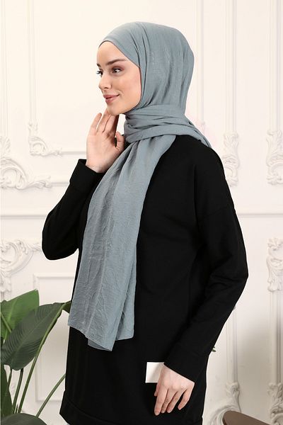 ada sanatsal Cloudy Cotton Shawl Light Blue