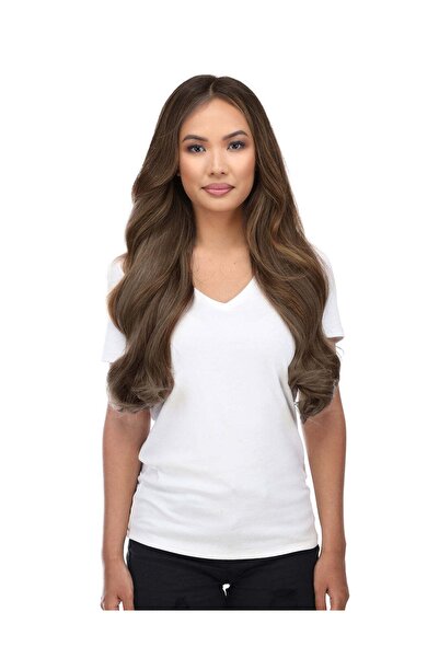 AKOLİFE Kumral Yarım Ay Çıt Çıt - Isıya Dayanıklı Yüksek Kalite Postiş Saç