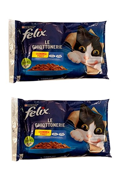 FELIX Felix Eko Paket Somon & Ton Balıklı Yaş Mama 2x4 Adet 85 Gr.