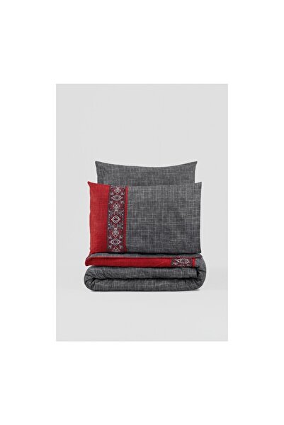 Cotton Box Folk Art Double Cotton Duvet Cover Set Ardil Red