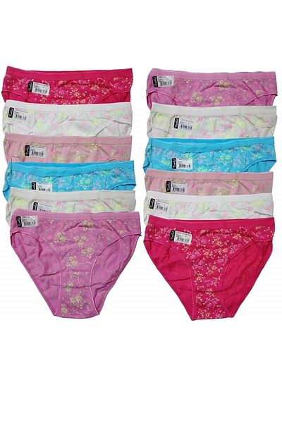 ÇamaşırcımShop Pachet de 12 chiloți de bikini din elastan Passion 0525 Naz cu imprimeu floral