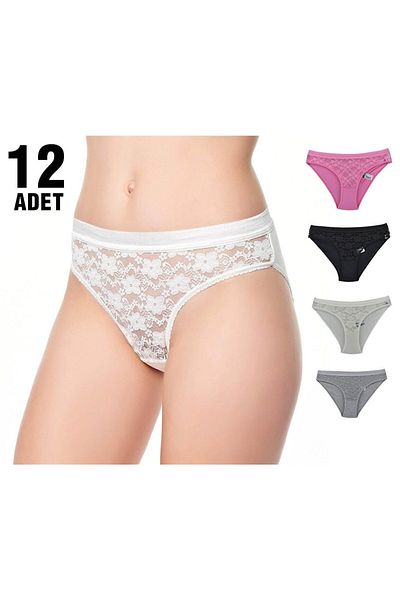 ÇamaşırcımShop Συσκευασία 12 Σλιπ μπικίνι Passion 0725 Sapphire Ruched Elastan