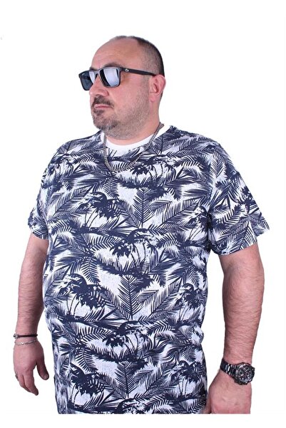 Starbattal Tricou Beach Palm Plus Size - Decolteu, alb 23150