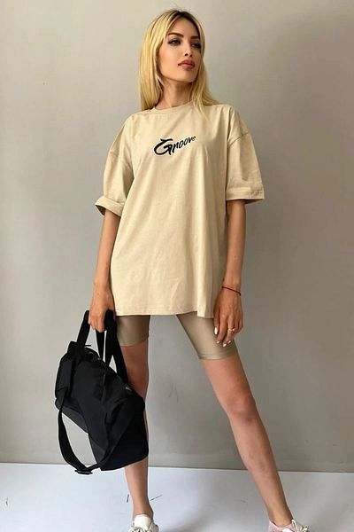 Keywest Μπλουζάκι Groove εμπρός και πίσω με στάμπα Oversize