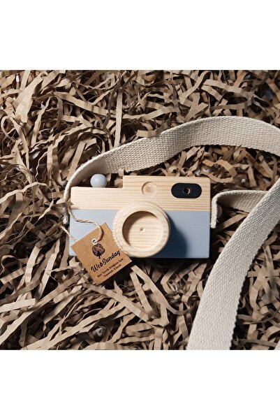 aswood Ahşap Oyuncak Fotoğraf Makinesi, Kız Erkek 0 - 3 Yaş Hediyelik Askılı ...