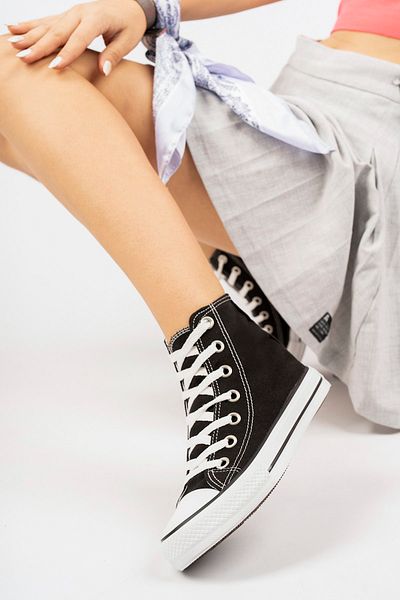 BC Pantofi unisex din in negru - Pantofi sport confortabili cu șireturi, talpă anti-alunecare, înalți anti-transpirație