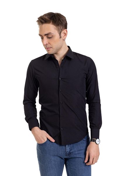 Mutlu City Мъжка риза Slim Fit Dacron с високо качество, закопчаваща се с копчета, 2325