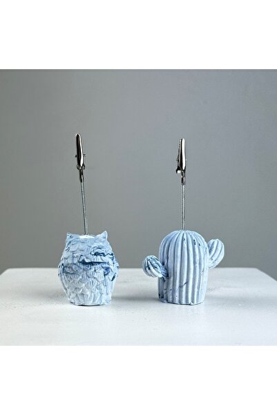 oasis decoration Owl And Cactus Blue Wave 2-Piece Note Holder Set