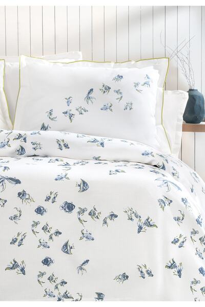 Yataş Blue Betta Double Pique Set