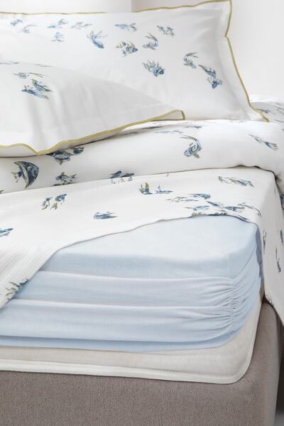 Yataş Blue Betta Double Pique Set