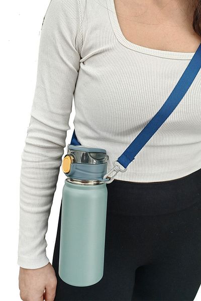 Weather Forecast 304 L Steel Blue 600 Ml Water Bottle with Hanger and Straw Cin411mv