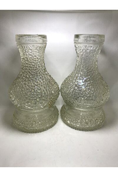 tayfuntufan antika koleksiyon 25 Cm Boyunda Bir Çift Eski Cam Vazo