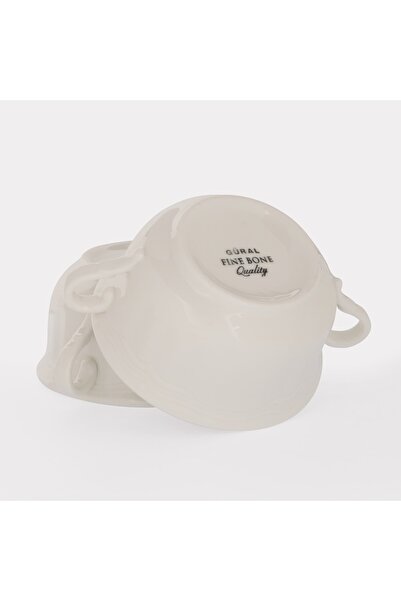 GÜRALLAR Güral Porcelain Venetian Dessert Ice Cream Bowl Double Handle Soup Bowl 1pc