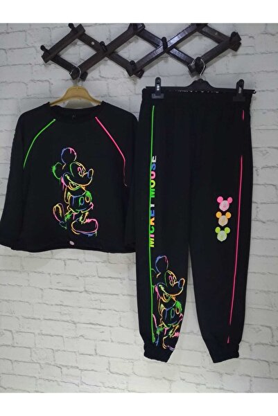 anne moda ankara Σετ φόρμας για νέους με ρίγες από βαμβάκι με σχέδιο Μίκυ Μάους