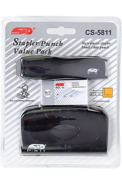 Noki Std Staple Machine No.10 + Hole Punch Set (1000 Pieces of Staple Wires)