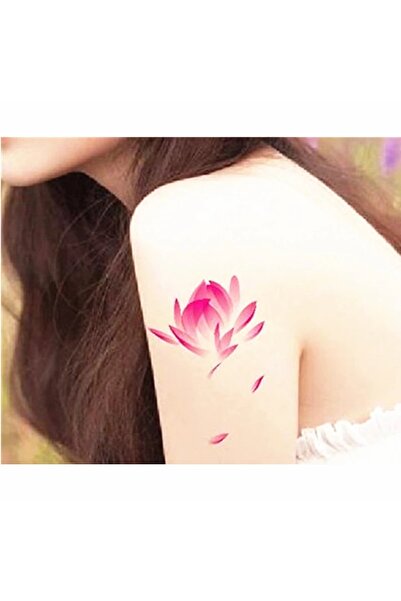 Everglow Jewelry Pembe Lotus Çiçeği Geçici Dövme