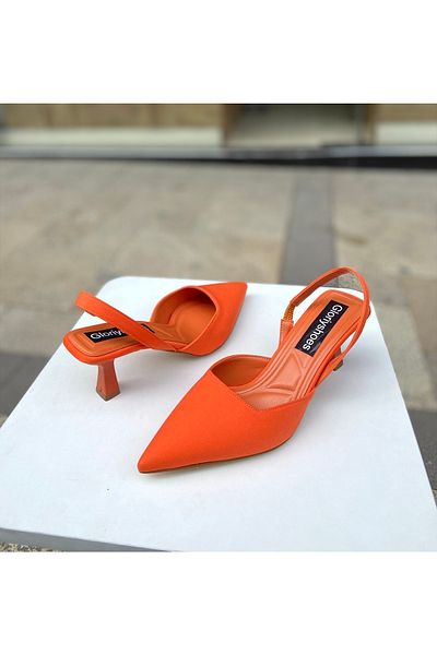 Gloriys Ayakkabı & Çanta Orange Satin 5 Cm Heeled Shoes