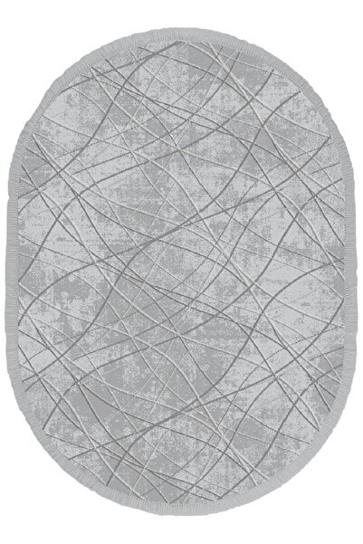 İpek Mekik Halı Sardes 6310a Oval Yumuşak Dokulu Modern Ve Geleneksel Desenli...