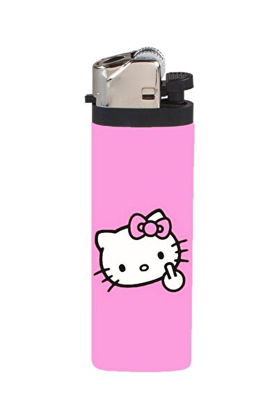 Namgo Hello Kitty Orta Parmak Full Bakılı Gazlı Çakmak