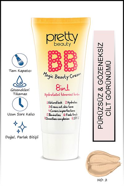 Pretty Beauty Offering BB Cream 8in1 Natural Coverage - Intensive Coverage No:2
