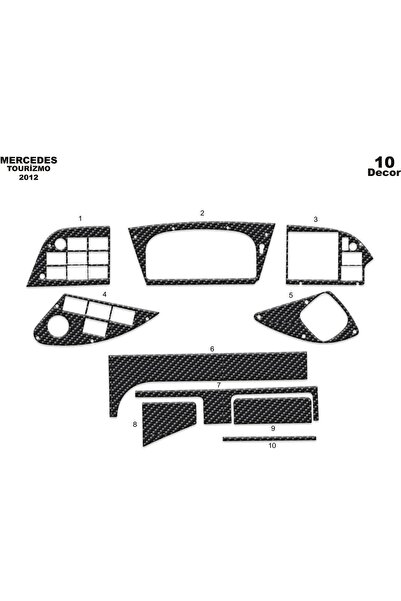 meriç cockpit design ميريتش ®   مرسيدس توريزمو توريد توريد امامي كربون 10 قطع...